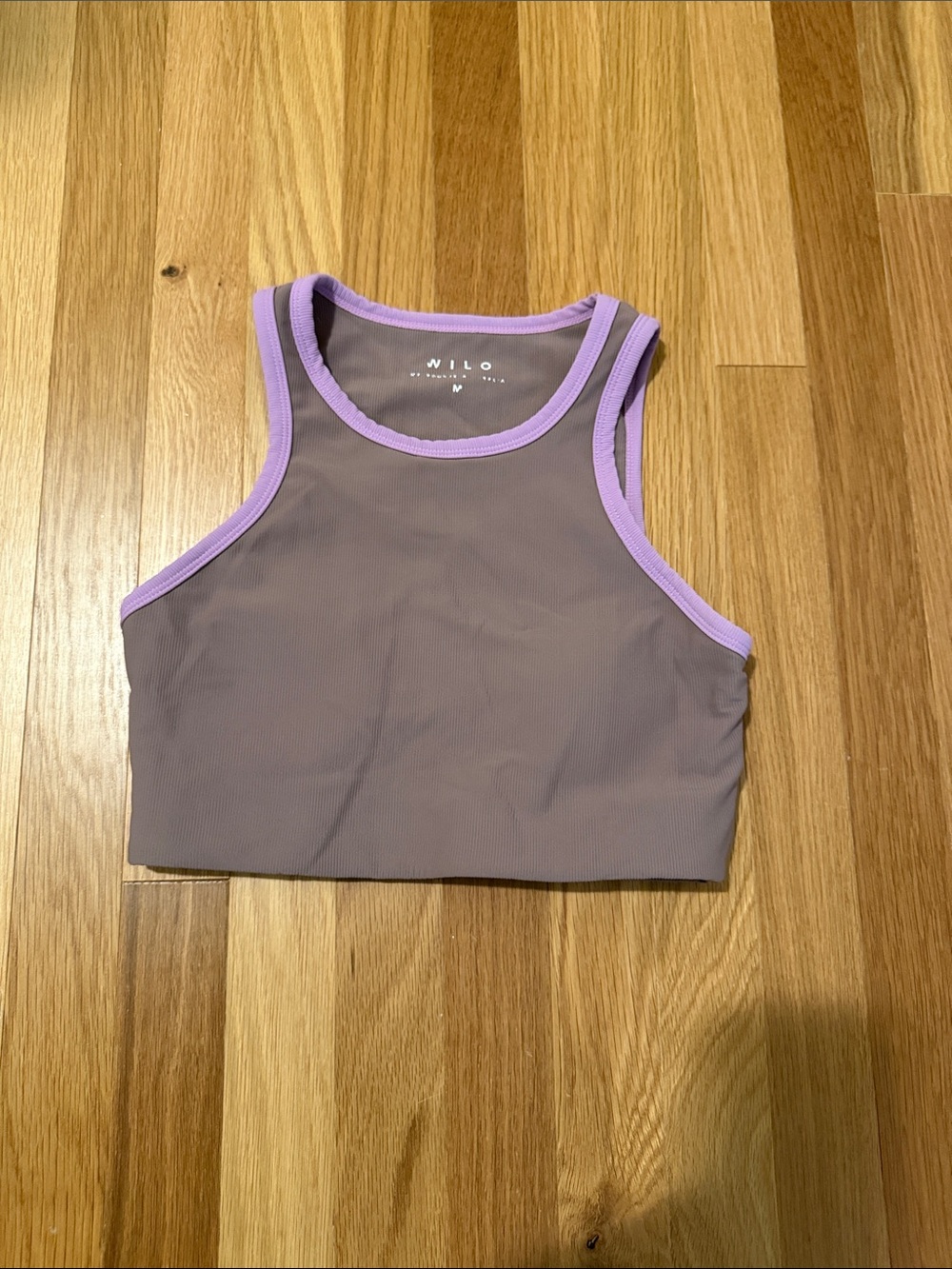 Wilo Mauve Crop Tank with Lavender Trim